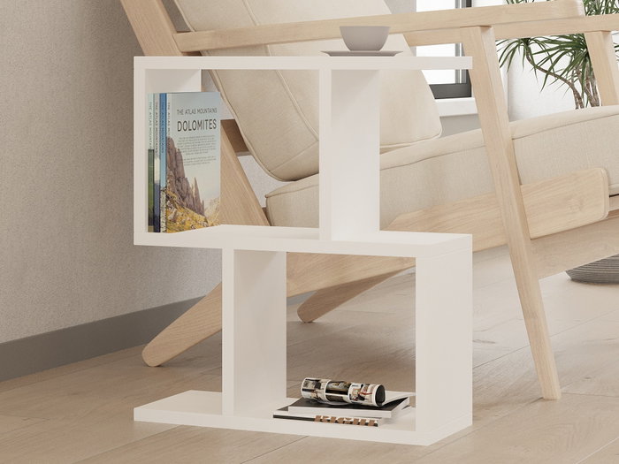 Hanah Home Zet Mesa Auxiliar de 2 Niveles Blanca